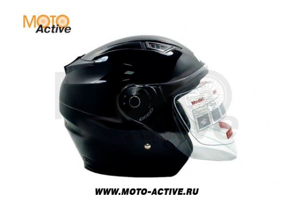 Шлем (открытый) ROX JK526, черный глянец